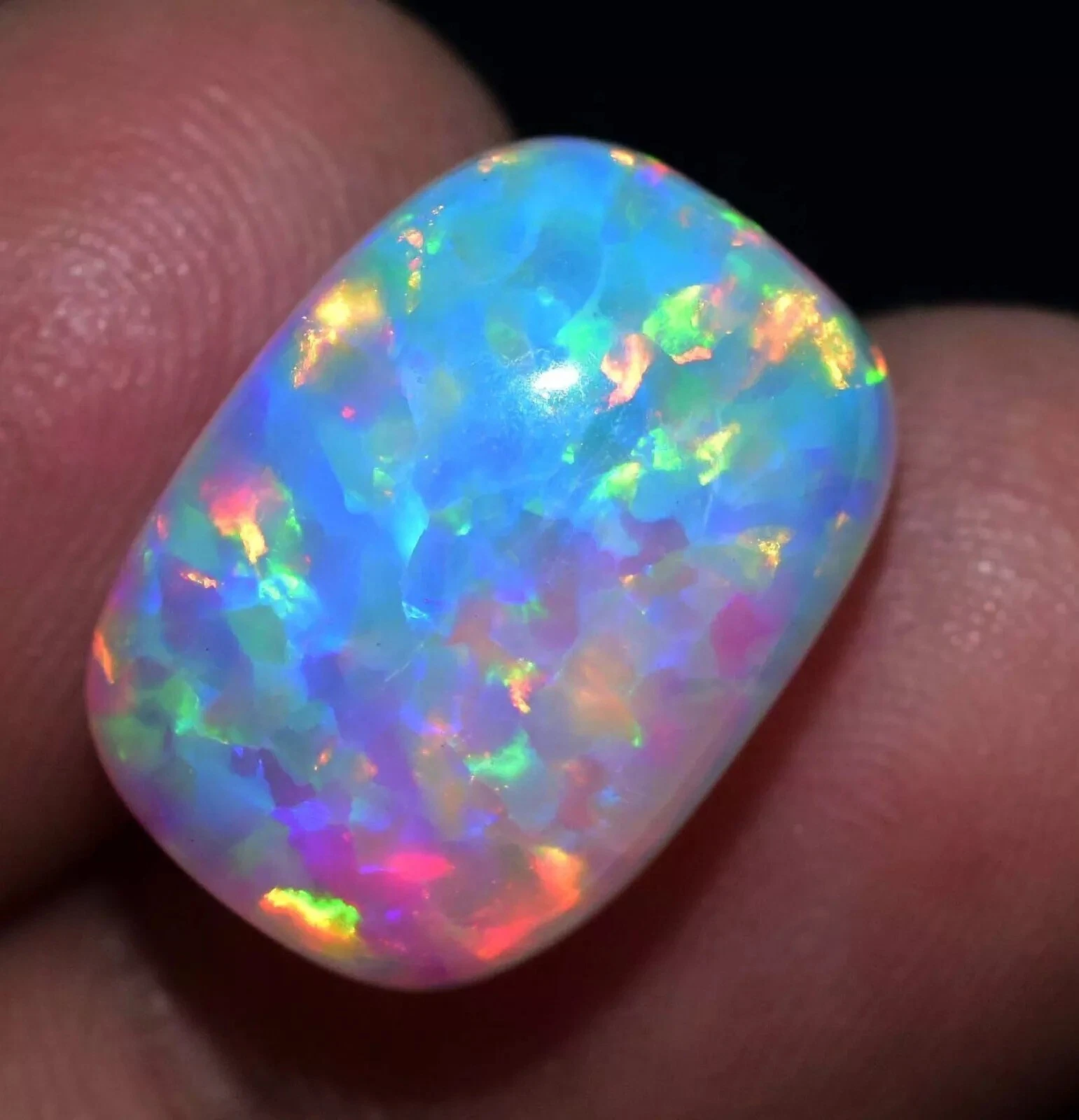 5.37 Ct Natural Ethiopian Fire Opal Certified Play of Color Untreated Gemstone